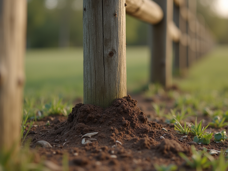 Fence post replacement in a garden